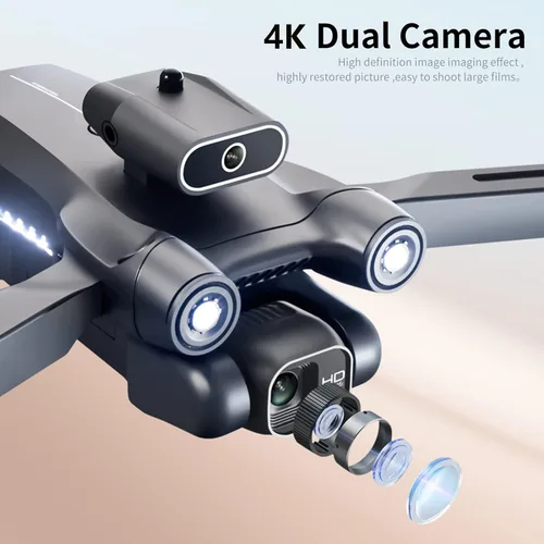 Vista 2 de GoolRC Drone con cámara para adultos 4K UHD, Mini RC FPV Dron, RC Quadcopter con evitación de obstáculos, posicionamiento de flujo óptico, cámaras