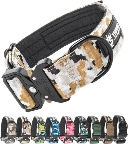 Vista 9 de TSPRO Collares Premium para Perros Collar Táctico para Perro con Asa y Hebilla Metálica de Liberación Rápida de Servicio Pesado Duradero Grueso