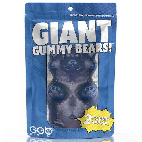 Vista 3 de Oso de goma gigante de 2 libras (frambuesa azul)