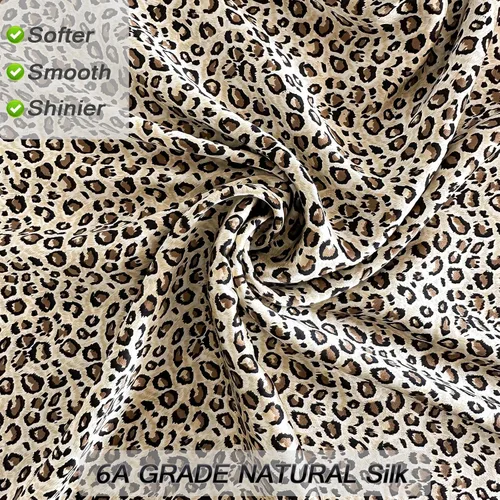 Vista 2 de Funda de almohada de seda de morera con estampado de leopardo, tamaño estándar con cremallera, ambos lados, fundas de almohada de seda pura