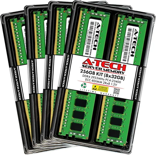Vista 17 de A-Tech 4GB DDR4 2133MHz PC4-17000 ECC RDIMM 1Rx8 Single Rank 1.2V ECC Registered DIMM de 288 pines Módulo de actualización de memoria RAM
