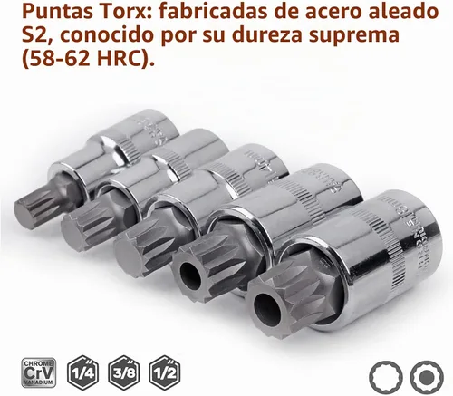 Vista 3 de Qnkaa Spline Juego de puntas de zócalo 10pcs Cuadrado Triple Plata M4 - M18