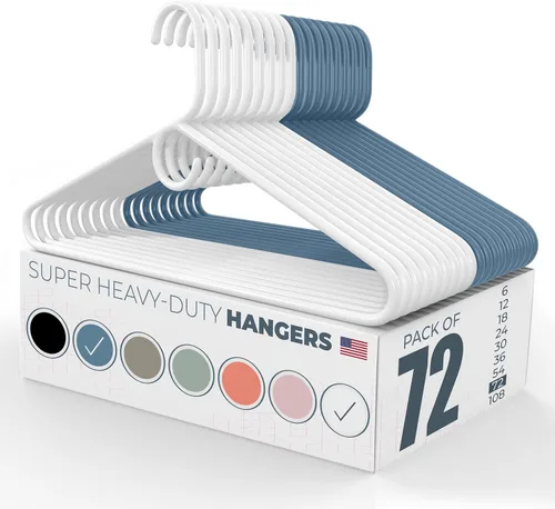 Vista 138 de Perchas Neaties de plástico muy duro, perchas de plástico para la ropa, ideales para el uso diario, perchas estándar para la ropa, hechas en EE.UU.