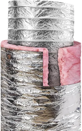 Vista 9 de VEVOR - Conducto flexible aislado de 4 pulgadas R-6.0, 25 pies de largo con 2 abrazaderas para conductos, manguera de conducto de aire de protección