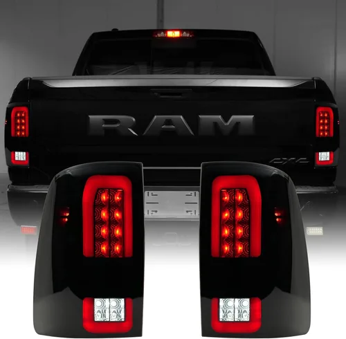 Vista 9 de Luz trasera de lente ahumada compatible con Dodge RAM 1500 2009-2018, luz de freno compatible con Dodge RAM 2500 3500 2010-2018 modelos de luz