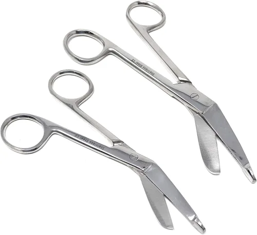 Vista 10 de Juego de 2 tijeras de vendaje para enfermeras médicas (A2ZSCILAB) (cromadas 3.5 + 4.5 pulgadas)