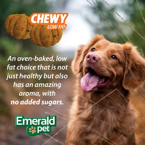 Vista 7 de Emerald Pet Pumpkin Harvest - Golosinas para perros, sabor a manzana, 6 onzas, golosinas naturales suaves y masticables bajas en grasa para perros