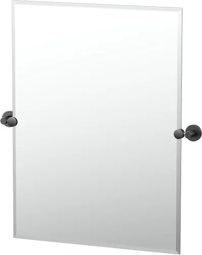 Vista 11 de Gatco 4719MXSM Bleu Espejo rectangular sin marco, 24 H, negro mate/montado en la pared, espejo rectangular biselado inclinable para baño