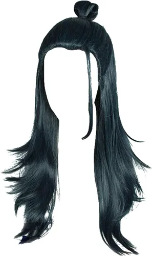 Weitec Peluca de cosplay de barba azul para Jujutsu Kaisen Geto Suguru negro