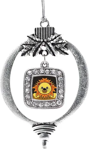 Vista 198 de Inspired Silver - Mis iniciales - Adorno con dije de letra S - Adornos navideños cuadrados de plata con joyas de circonita cúbica