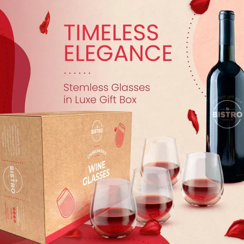 Vista 2 de Copas de vino irrompibles sin tallo, juego de 6, 100% plástico Tritan inastillable, 16 onzas, aptas para lavavajillas