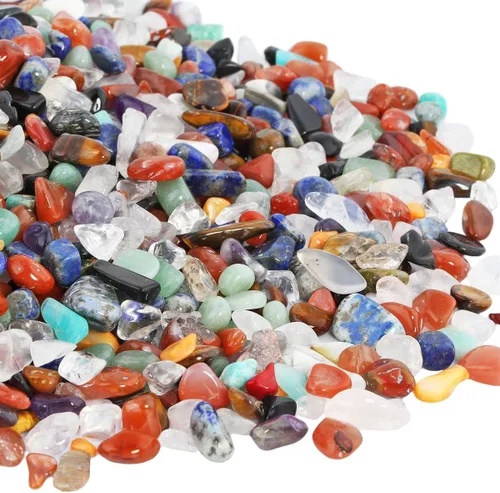 Vista 3 de SUNYIK Piedras trituradas surtidas de cuarzo cristal en trozos irregulares de forma irregular, 1 libra (aproximadamente 460 gramos)