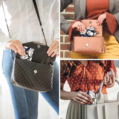 Vista 8 de TopMost Cartera de aluminio, cartera para tarjetas, tarjetero de metal RFID para hombres y mujeres, 6 ranuras de algodón para 12 tarjetas