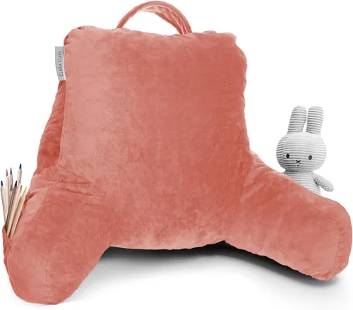 Vista 9 de Clara Clark - Almohada de lectura con espuma viscoelástica triturada, incluye 2 almohadas de soporte para el cuello y la zona lumbar, diseñada