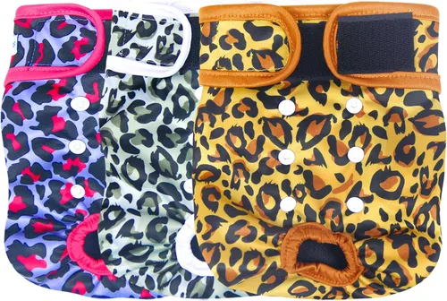 Vista 10 de Leekalos Pañales reutilizables lavables para perras, pañales para perras, altamente absorbentes, pañales ajustables para cachorros, pañales