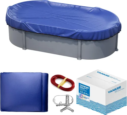 Vista 10 de Yankee - Cubierta para piscina ovalada de 12 x 18 pies para piscinas sobre el suelo