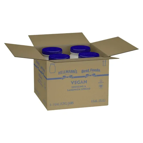 Vista 5 de Hellmann's Tarro de mayonesa vegana hecho con ingredientes no transgénicos, sin sabores ni colores artificiales, sin colesterol, sin gluten, 1