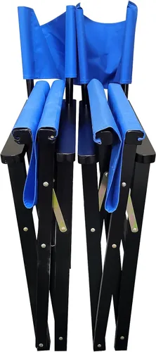 Vista 2 de Director Folding Chair Wooden Frame with Canvas Seat 2-Piece Set Populus Foldable Portable for Indoor Outdoor Use and Gifts