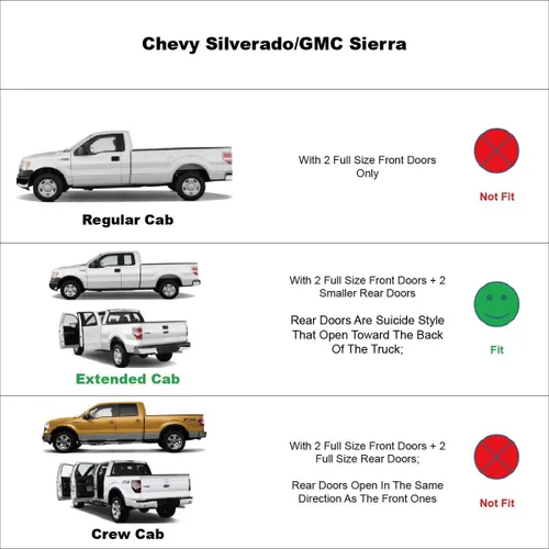 Vista 3 de 94044 Deflector de ventilación de viento para ventana lateral, 4 protectores de lluvia exterior para Chevy Silverado/GMC Sierra 1500,01-06