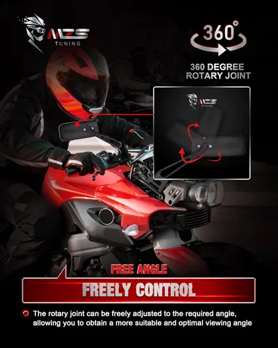 Vista 6 de MZS Espejos de motocicleta de turismo+abrazadera de montaje en espejo de manillar