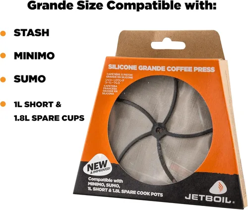 Vista 2 de Jetboil Cafetera de prensa francesa de silicona Estufas de camping y mochilero, 33.8 fl oz Grande