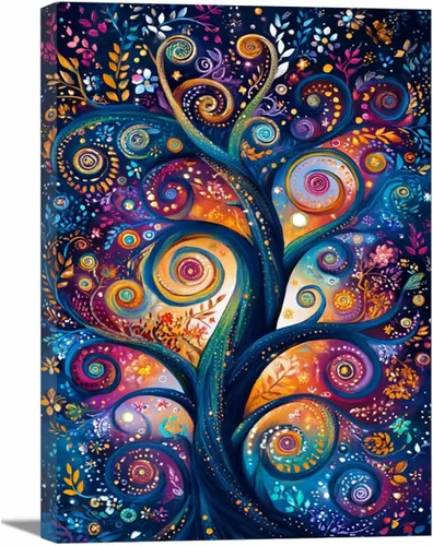 Vista 9 de VOCBAN Tree Minimalist Abstract Botanical Prints Scenery Canvas Wall Art Print Paintings Modern Landscape Pictures Wall Decor Canvas Painting blue