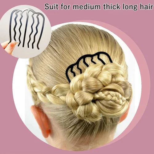 Vista 4 de 6 peines laterales de metal para el cabello, pinzas para el cabello, pinzas para el cabello, para moño, forma de U para peinado vintage, accesorios