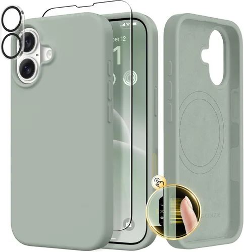 Vista 1717 de GONEZ Funda magnética para iPhone 14, compatible con Magsafe, con protector de pantalla + protector de cámara, forro de microfibra antiarañazos