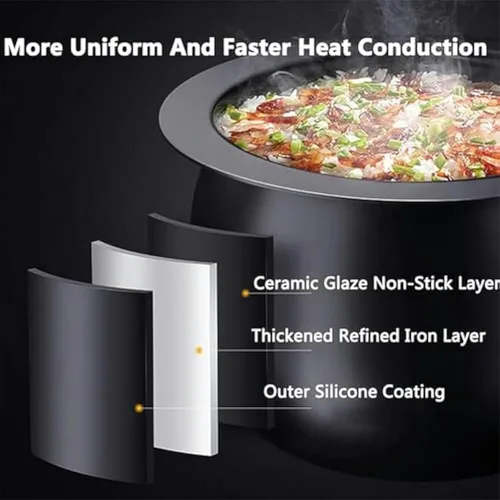 Vista 5 de Máquina de cocción automática, procesador de alimentos comercial con cuchara de sopa, máquina multifuncional para cocinar salteando para cocinas