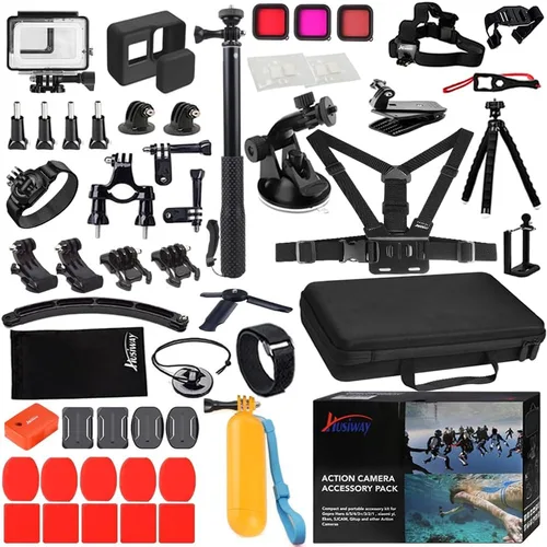 Kit de accesorios 68 en 1 para GoPro Hero 7 6 5 negro GoPro7 acción cámara filtro marco impermeable carcasa caso paquete 60A