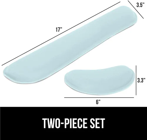 Vista 7 de Gorilla Grip - Reposamuñecas ergonómico de espuma viscoelástica de gel suave para teclado y mouse, antideslizante, para aliviar el dolor al Azul
