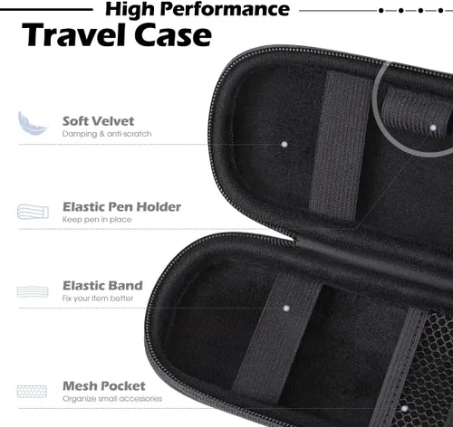 Vista 3 de AGPTEK Estuche Soporte para Apple Pencil, Funda Delgada de Cuero PU Portátil Bolsa Cubierta Compatible con Accesorios Apple Pen, Cable USB