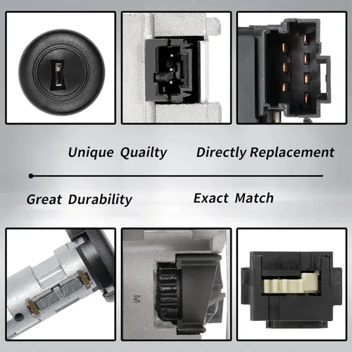 Vista 4 de Conjunto de encendido Interruptor del cilindro de bloqueo y carcasa del cilindro e interruptor de arranque Reemplazo para vehículos Chevy
