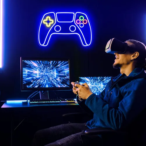 Vista 5 de Señal de Neón de Juego de Kavaas, Señal de Neón de Controlador para Decoración de Sala de Juegos - Señal de Neón de Juego para Decoración