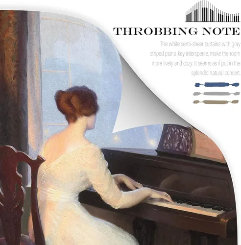 Vista 3 de PONY DANCE - Cortinas transparente con apariencia de lino, con ojales