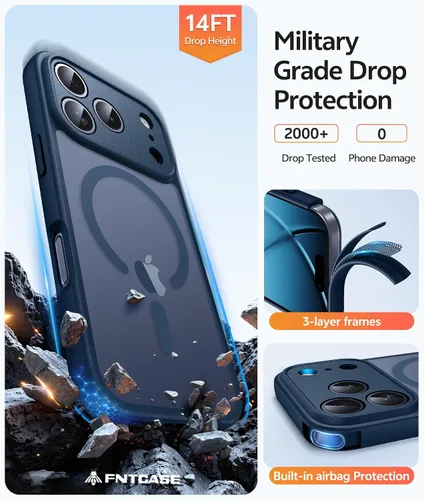 Vista 483 de FNTCASE - Funda para teléfono 18 Pro, funda para teléfono 17 Pro, compatible con Magsafe