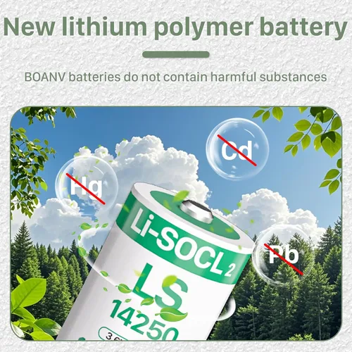 Vista 4 de 2 unidades de 1300 mAh LS14250 1/2 AA 3.6 voltios batería de litio para Dogwatch R9 correa collar de perro, respaldo de memoria, relojes en tiempo