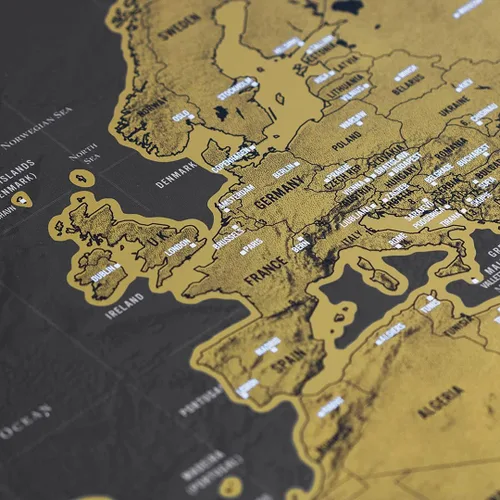 Vista 2 de Mapa para rascar edición de lujo, mapa del mundo personalizado por Luckies
