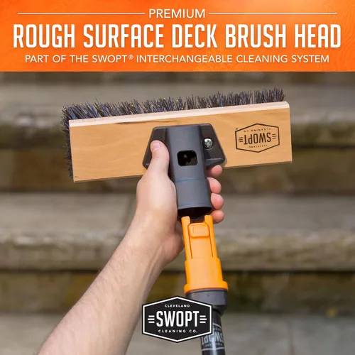Vista 5 de SWOPT Cabezal de cepillo de superficie rugosa de 10' Premium - Cepillo de cubierta para superficies rugosas y texturizadas, intercambiable con todos