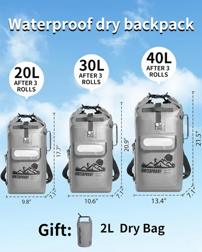 Vista 5 de Mochila Bolsa Seca IDRYBAG Gris