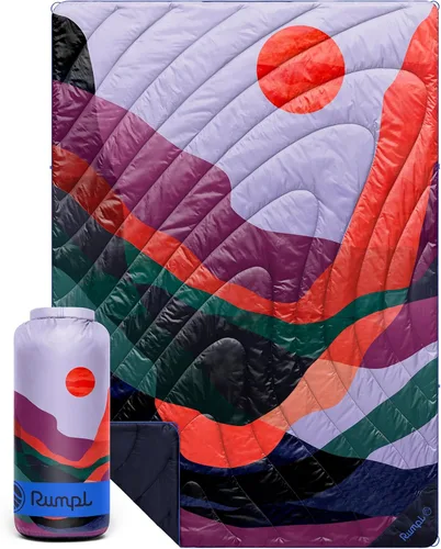 Vista 16 de Rumpl Manta Puffy Original - Manta de Camping Cálida y Resistente al Agua con Aislamiento Sintético 100% Reciclado, 52"x75", Original Puffy V2