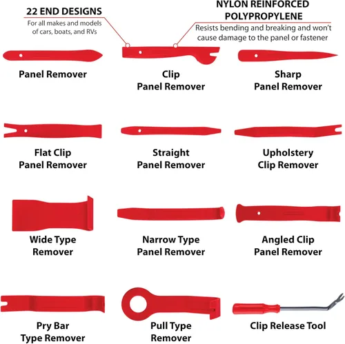 Vista 2 de Performance Tool W1760 - Juego de herramientas de extracción automática de molduras (12 piezas) – Kit versátil para quitar sin esfuerzo molduras