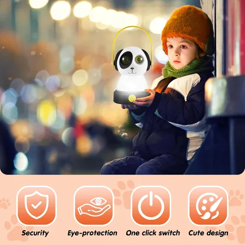 Vista 4 de VIHOSE 2 Juego de Linterna de Camping LED para Niños y Linterna de Cabeza 4 Piezas Equipo de Camping Temático de Animales Luz Nocturna Alimentada