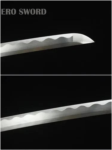 Vista 5 de HERO SWORD Handmde Kill Bill Sword Hattori Hanzo Katana Full Tang Sharp 1060 Cuchillos japoneses de acero de alto carbono, arma real para práctica