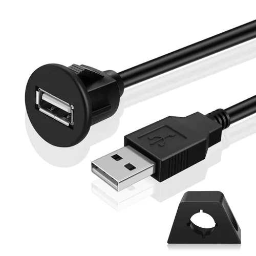 Vista 9 de TNP Dual USB 3.0 - Cable de extensión de montaje en panel empotrado