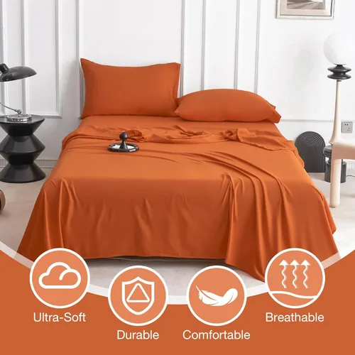 Vista 2 de Juego de sábanas Queen – Sábanas suaves para cama de tamaño Queen, sábanas de lujo de hotel de bolsillo extra profundo, sábanas y fundas de almohada