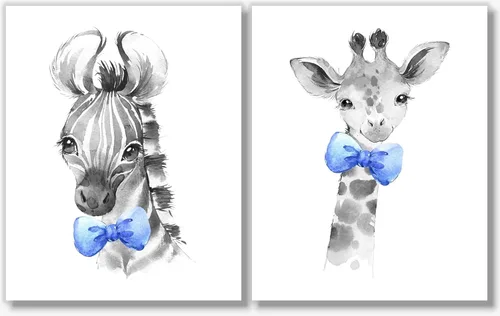 Vista 8 de Safari Animals Wall Art Prints - Boy Nursery Decor - Set of 4-8x10 - Unframed - Watercolor