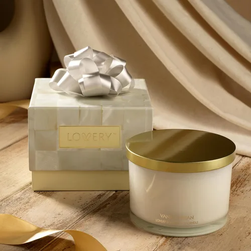 Vista 4 de Regalo de cumpleaños para ella, velas de vainilla de 3 mechas, regalos para mamá, vela perfumada grande, velas de soja, regalos para mujeres, tarro