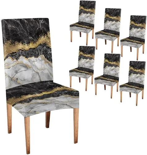 Vista 112 de CAPSCEOLL - Juego de 2 fundas para sillas elásticas, extraíbles y lavables, fundas para sillas Parson para sala de estar, comedor, cocina