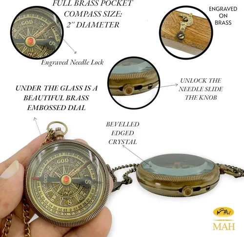 Vista 3 de Brass Compass Gift to My Son Never Forget I Love You, Sentimental Keepsake from Mom Dad Grandparents, Inspirational Guidance Compass Gift for Son